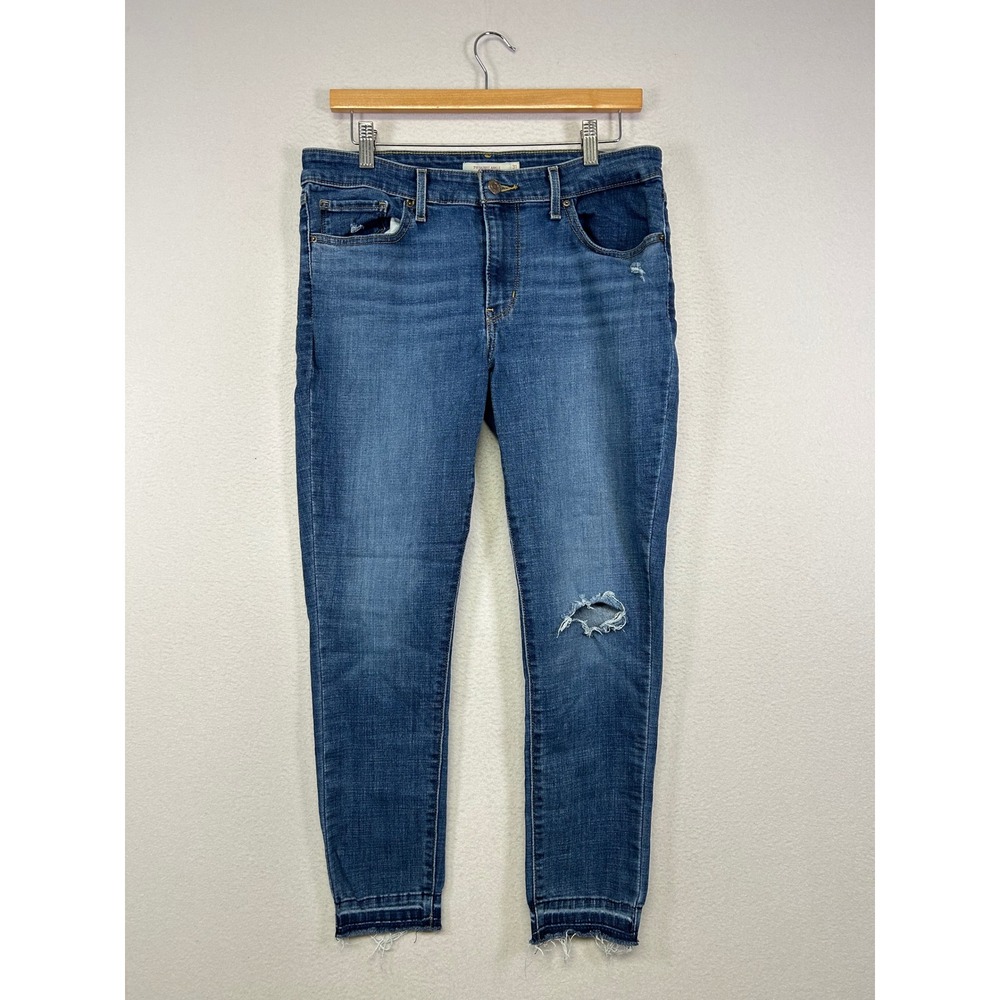 Distressed Raw Hem Levis Womens 31 Blue 711 Skinny Ankle Mid Rise Jeans‎